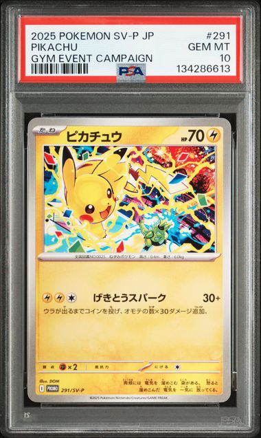 PSA10！2025 ピカチュウ #291 GYM EVENT CAMPAIGN PSA 10] 2025 POKEMON JAPANESE SV-P PROMO #291 PIKACHU GYM EVENT