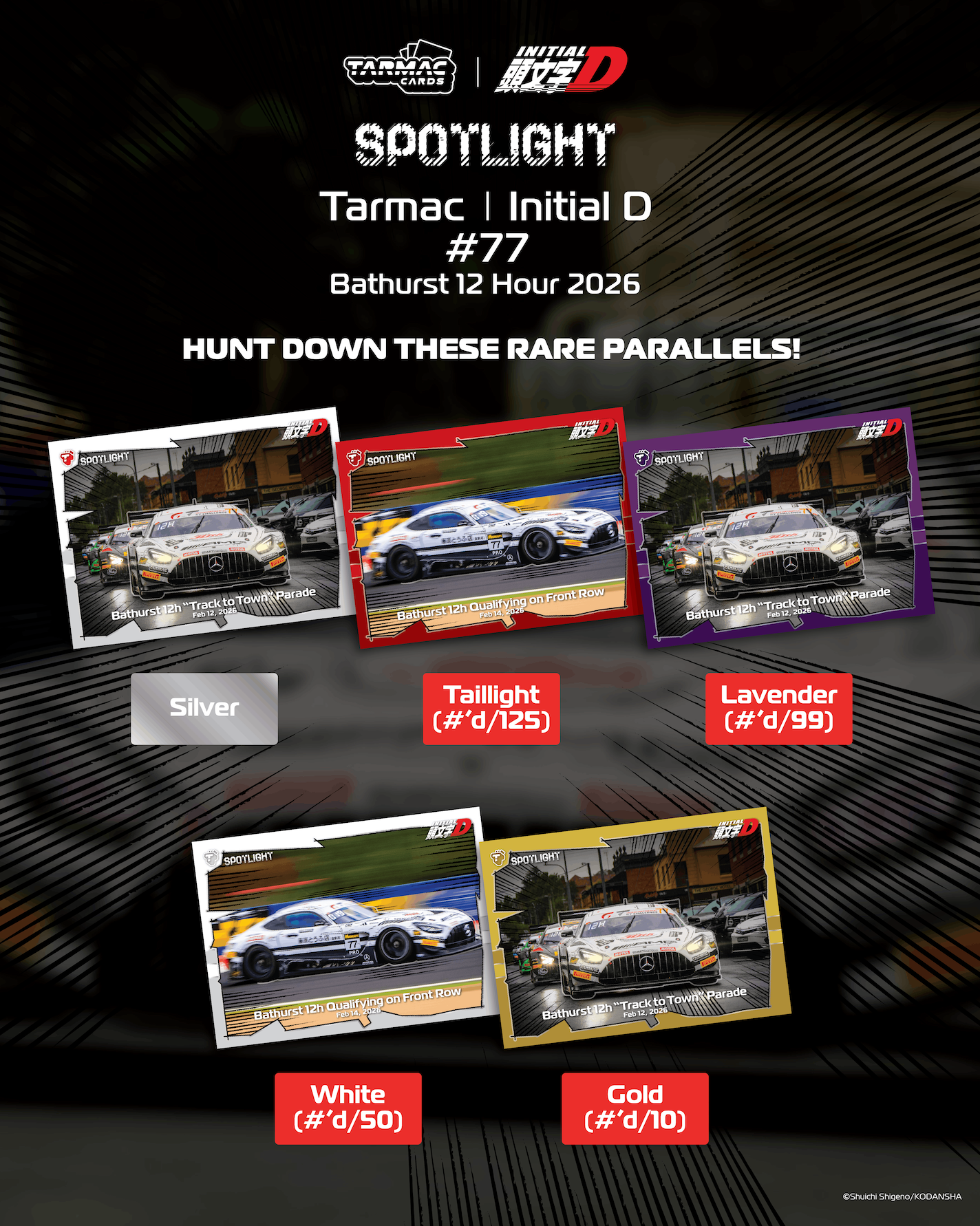 Tarmac Cards Initial D Spotlight Bathurst Collectible Card Pack