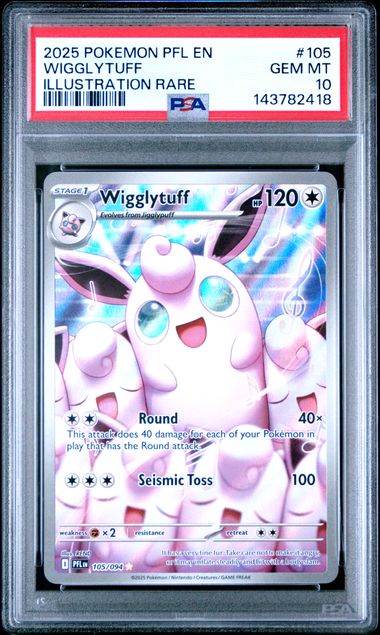 [PSA 10] 2025 POKEMON PFL EN-PHANTASMAL FLAMES #105 WIGGLYTUFF ILLUSTRATION RARE
