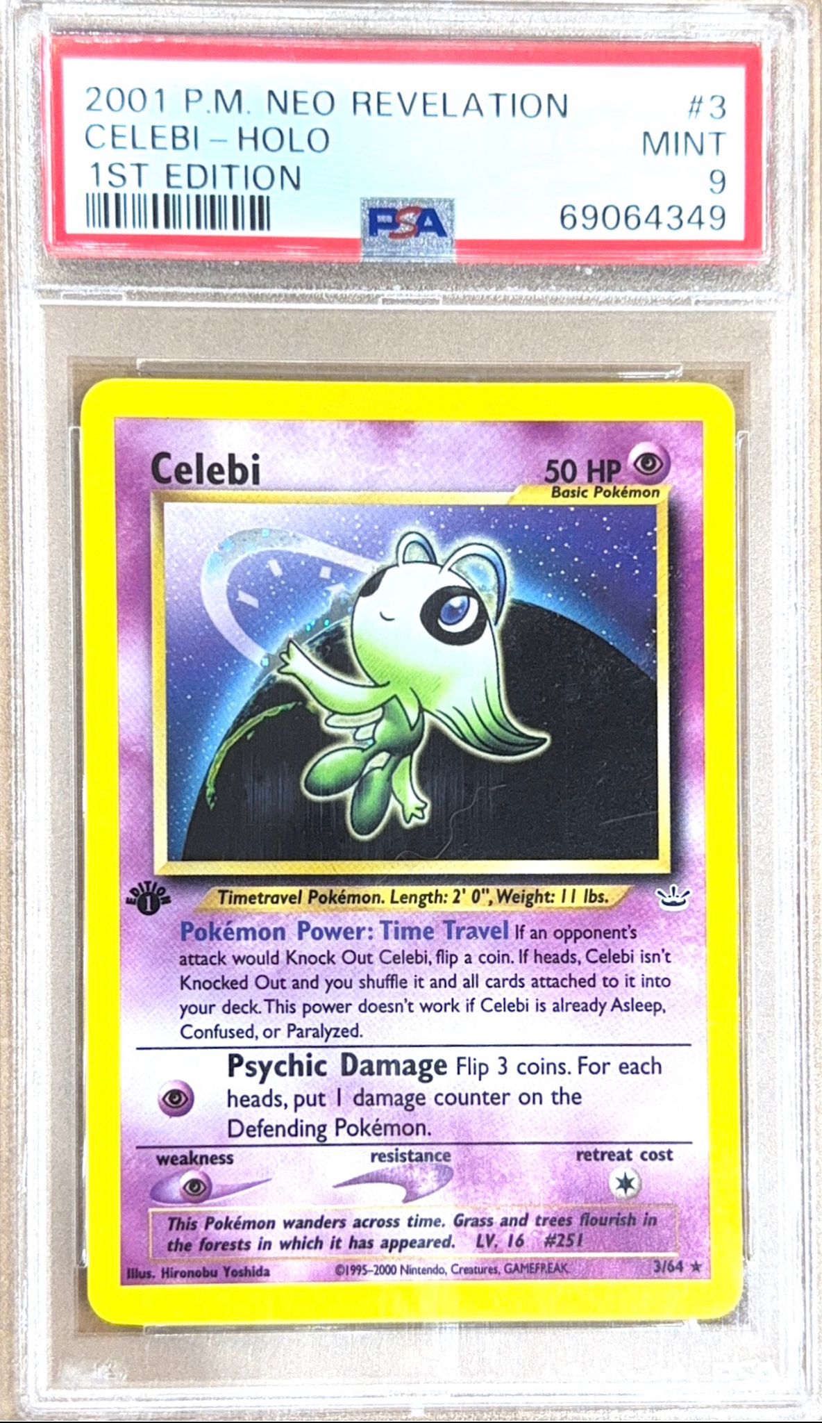 PSA 9] 2001 POKEMON NEO REVELATION #3 CELEBI-HOLO 1ST ED
