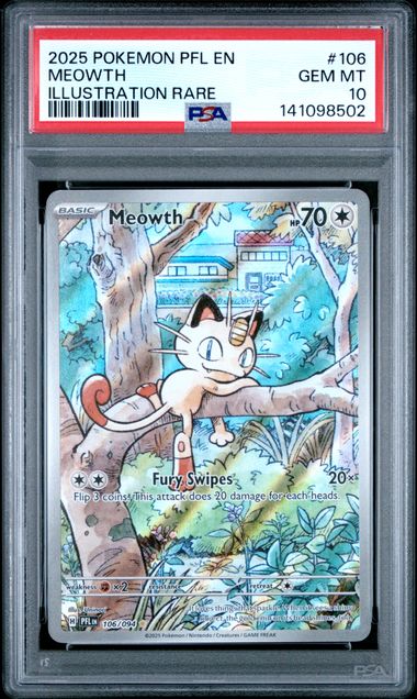 [PSA 10] 2025 POKEMON PFL EN-PHANTASMAL FLAMES #106 MEOWTH ILLUSTRATION RARE