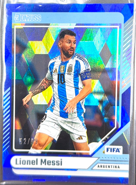 International Ink Autograph  Lionel Messi 2023-24 Panini Donruss Soccer Lionel Messi Blue Parallel /99