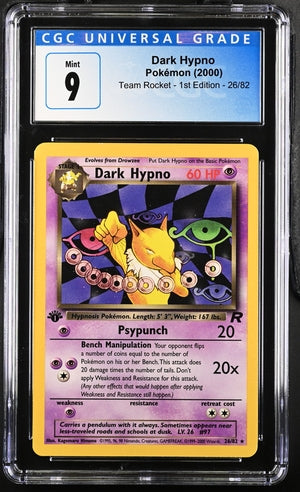 [CGC 9] Pokémon 2000 English Team Rocket - 1st Ed. 26/82 Dark Hypno