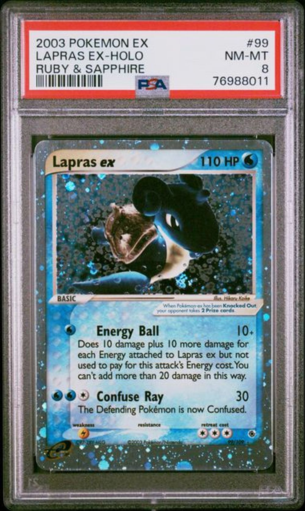 PSA 8] 2003 POKEMON EX RUBY & SAPPHIRE #99 LAPRAS EX-HOL