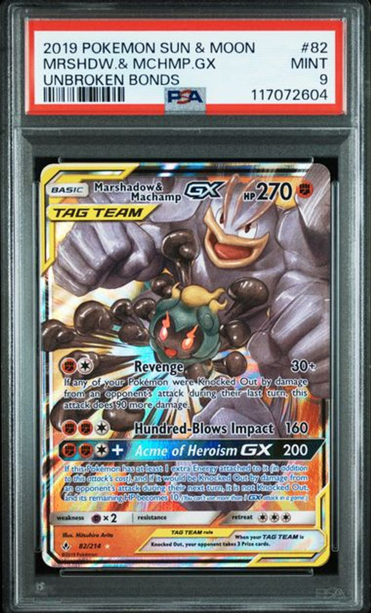 PSA 9] 2019 POKEMON SUN & MOON UNBROKEN BONDS #82 MRSHDW