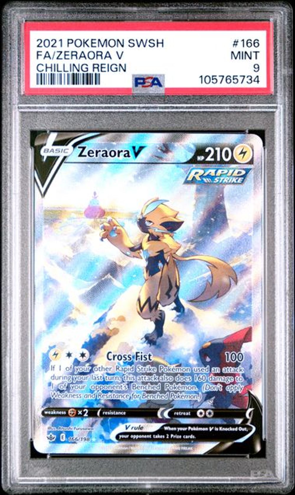 PSA 9] 2021 POKEMON SWORD & SHIELD CHILLING REIGN #166 F