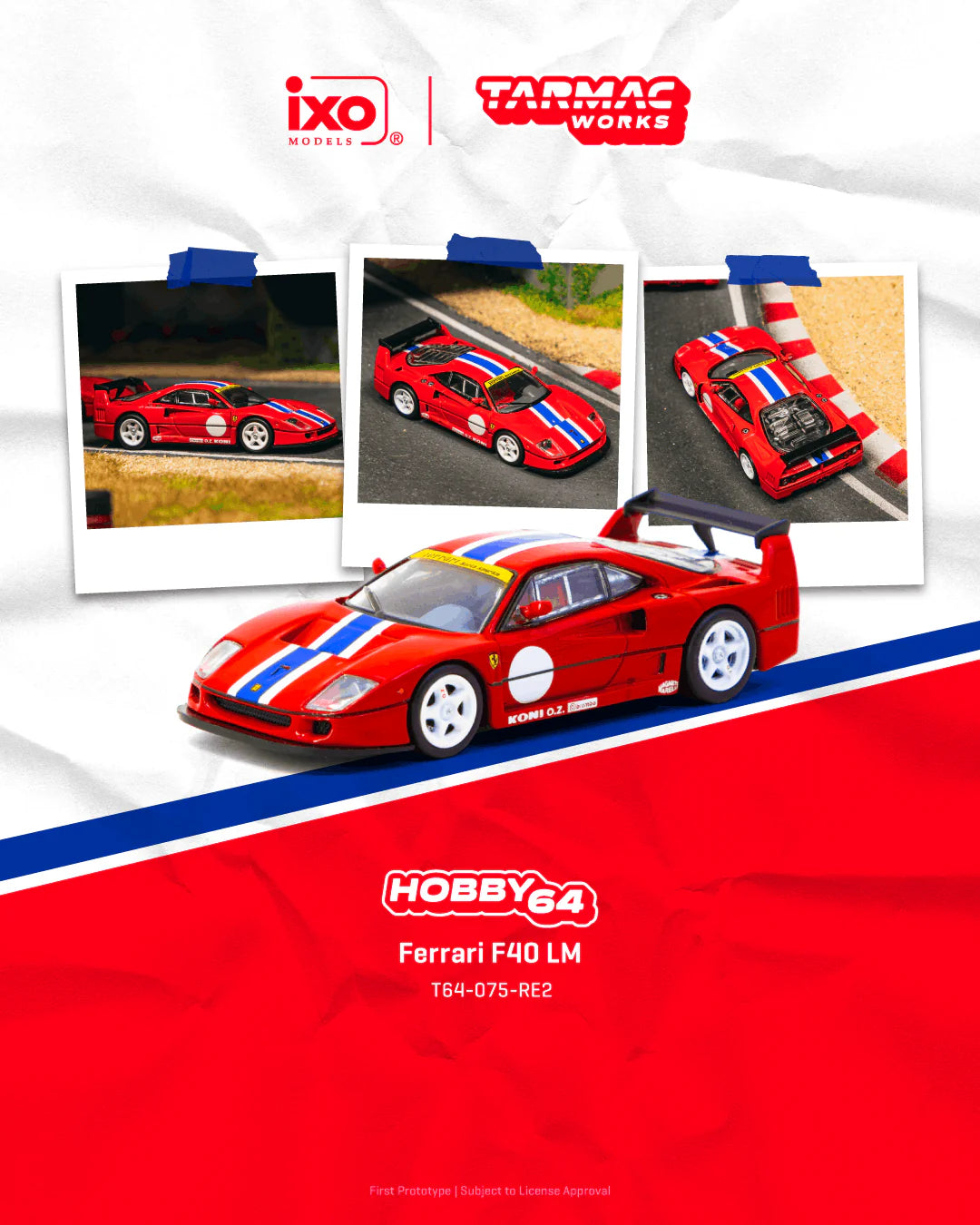 ターマックワークス　1/64 フェラーリ　458 gt3 f40 lm Tarmac 1/64 Ferrari F40 LM Red Diecast Model Car | Hong Kong