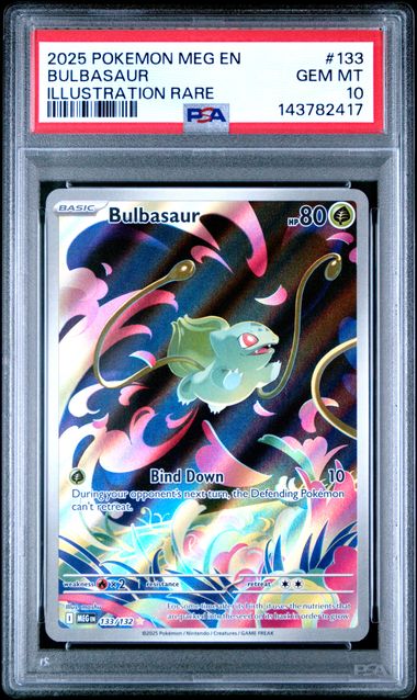 [PSA 10] 2025 POKEMON MEG EN-MEGA EVOLUTION #133 BULBASAUR ILLUSTRATION RARE