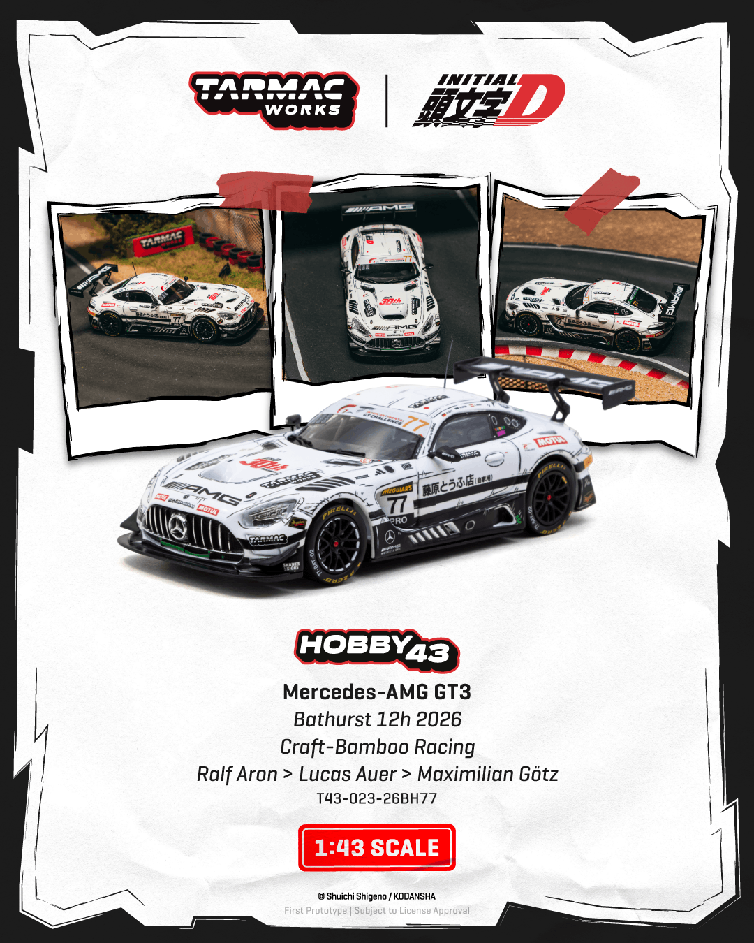 ミニカー 1/43 MOONEYES x Tarmac x Craft-Bamboo Racing AMG GT3