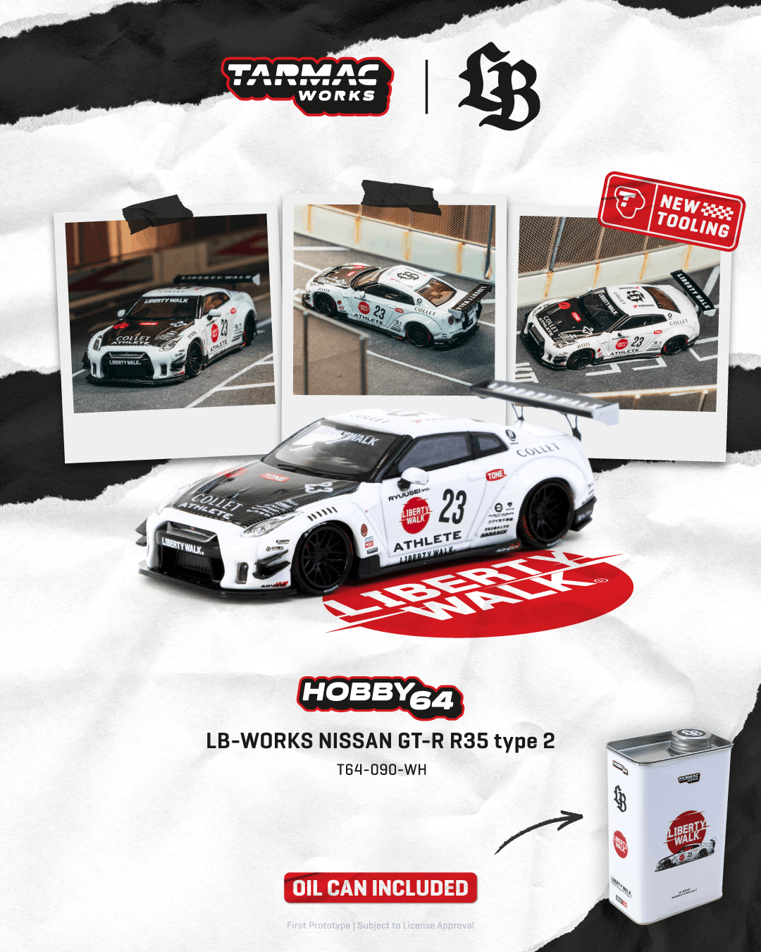 Tarmac 1/64 LB-WORKS Nissan GT-R R35 オイル缶パッケージ｜香港予約