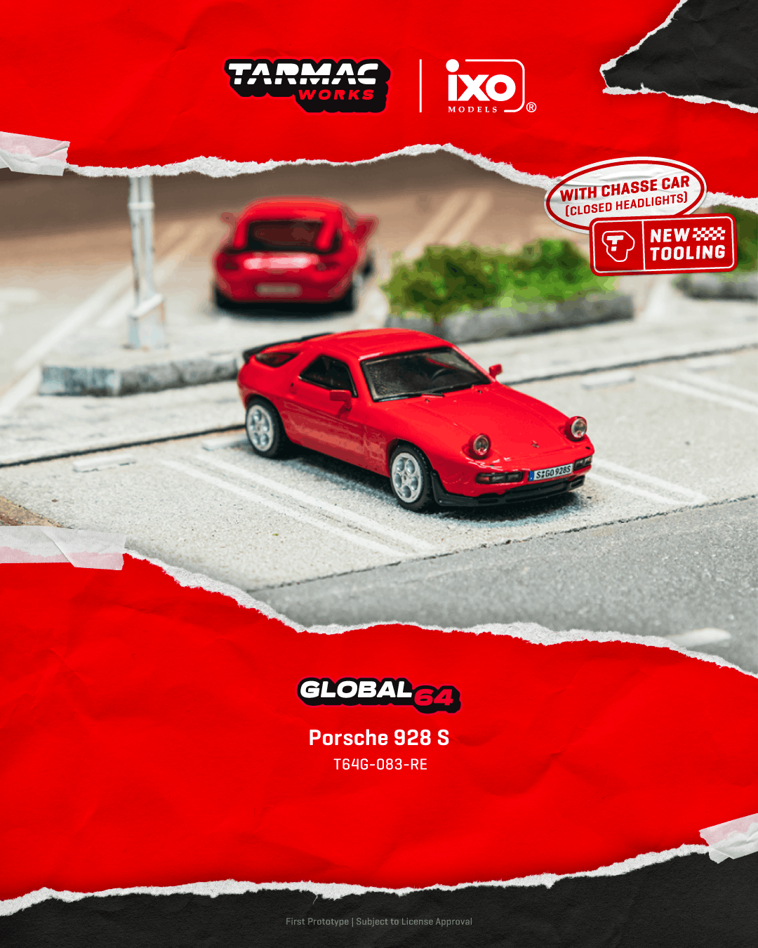 Tarmac 1/64 Porsche 928 S Red GLOBAL64 | Hong Kong Pre-order