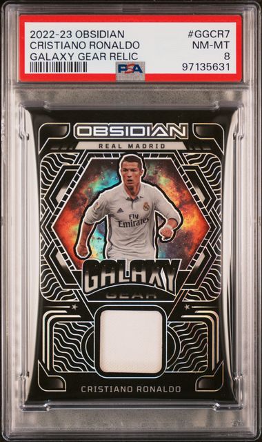 [PSA 8] 2022-23 PANINI OBSIDIAN GALAXY GEAR RELICS #GGCR7 CRISTIANO RONALDO