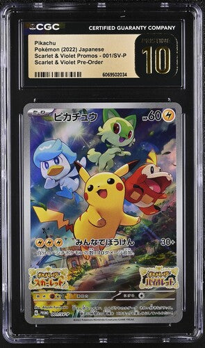 [CGC 10] 2022 Pokémon Japanese Scarlet & Violet Promos Pikachu 001/SV-P Scarlet & Violet Pre-Order