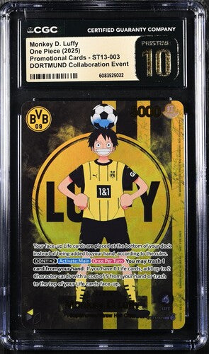 [CGC 10] 2025 One Piece English Promotional Cards Monkey D. Luffy ST13-003 DORTMUND Collaboration Event