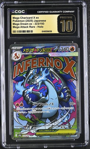 [CGC 10] Pokémon 2025 Japanese Mega Dream ex 223/193 Mega Attack Rare Mega Charizard X ex
