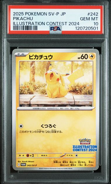 [PSA 10] 2025 POKEMON JAPANESE SV-P PROMO #242 PIKACHU ILLUSTRATION CONTEST 2024