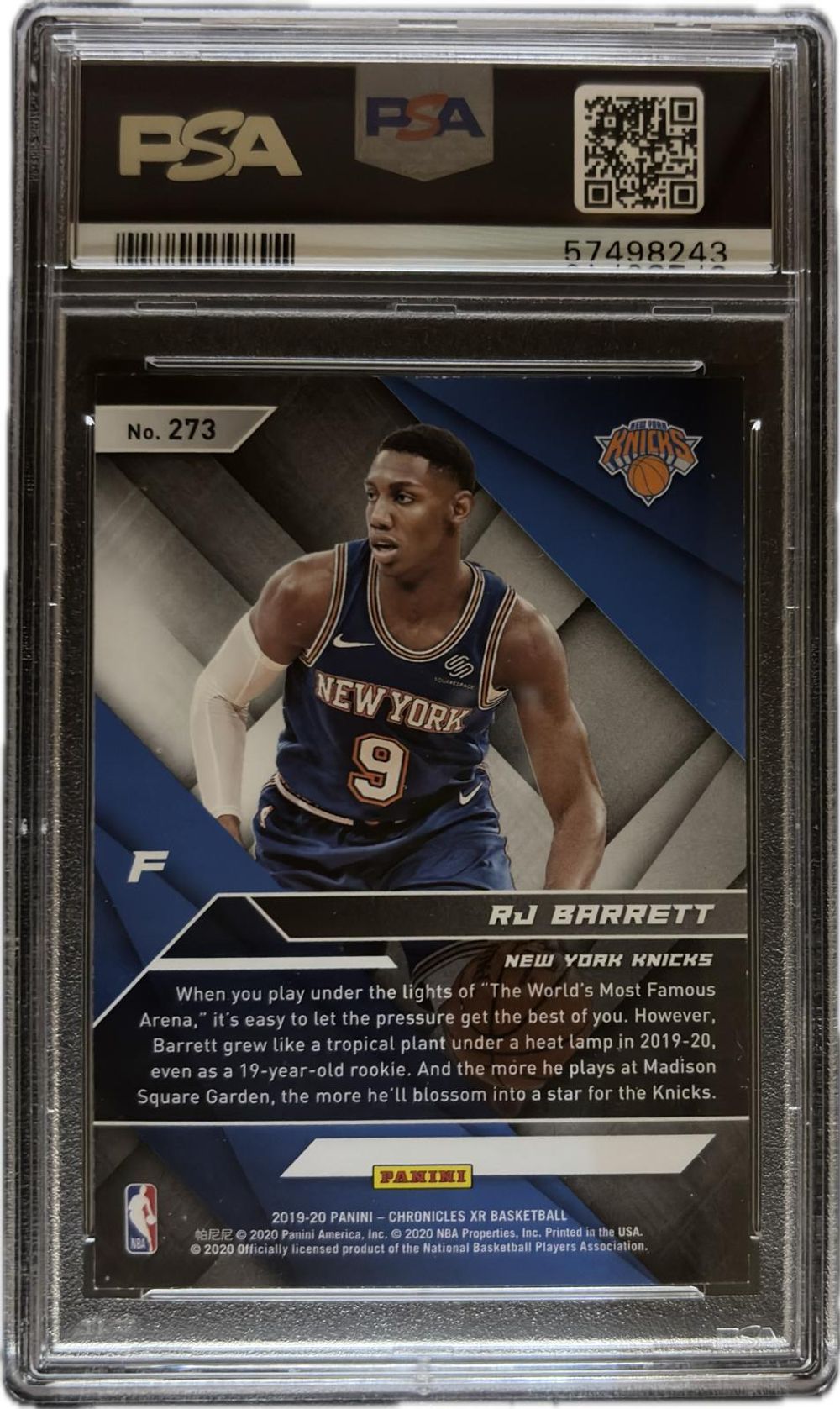 PSA 9] 2019 PANINI CHRONICLES #273 RJ BARRETT | MOONROAD HONG KONG
