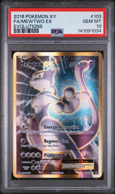 [PSA 10] 2016 POKEMON XY EVOLUTIONS #103 FA/MEWTWO EX EVOLUTIONS