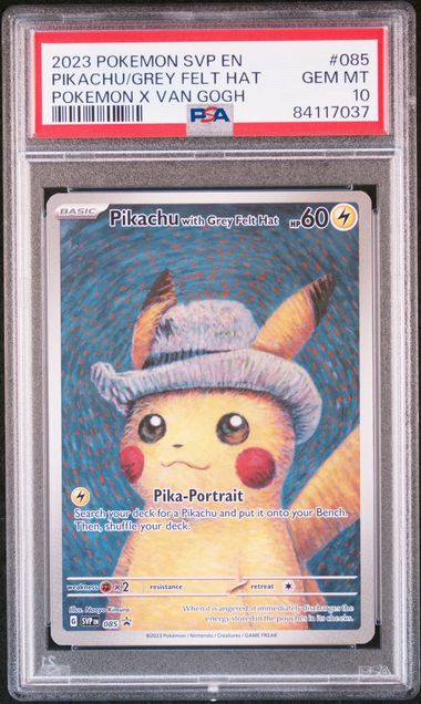 [PSA 10] 2023 POKEMON SVP EN-SV BLACK STAR PROMO #085 PIKACHU/GREY FELT HAT POKEMON X VAN GOGH