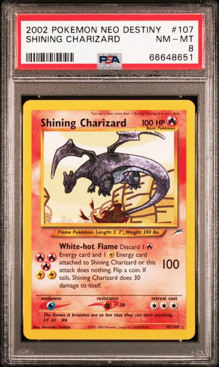 ひかるリザードン　Shining Charizard PSA 8] 2002 ポケモン ネオデスティニー #107 ひかるリザードン
