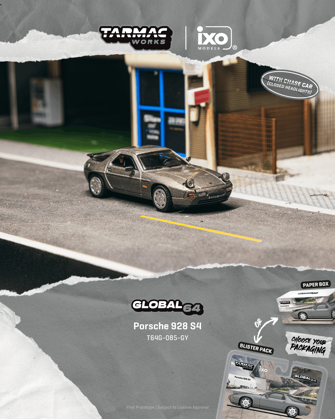 ターマックワークス ポルシェ 928 S4 グレー 1/64｜香港予約